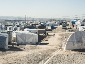 Barracas do campo de refugiados visitado no Curdistão Iraquiano. (Foto: Marco Gomes)